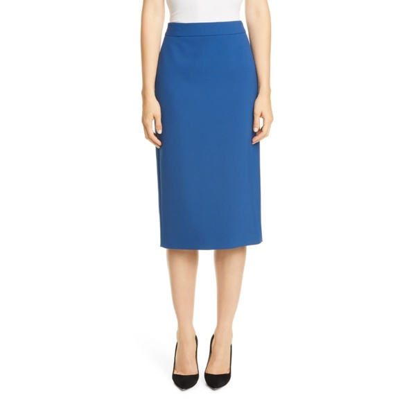 NWT $248 Boss Hugo Boss [ 4 US‎ ] Vinoa Ponte Pencil Skirt in Pilot Blue - Picture 15 of 15